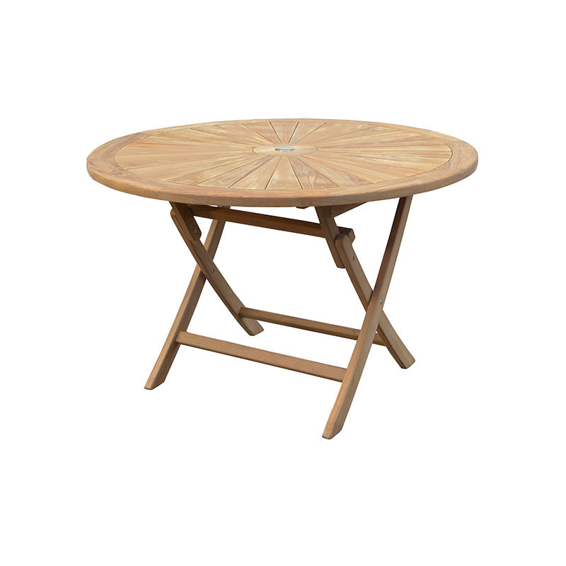 Teak Sunshine 120 cm Round Folding Table (Free Delivery) - Royal finesse