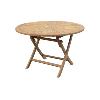 Teak Sunshine 120 cm Round Folding Table (Free Delivery) - Royal finesse