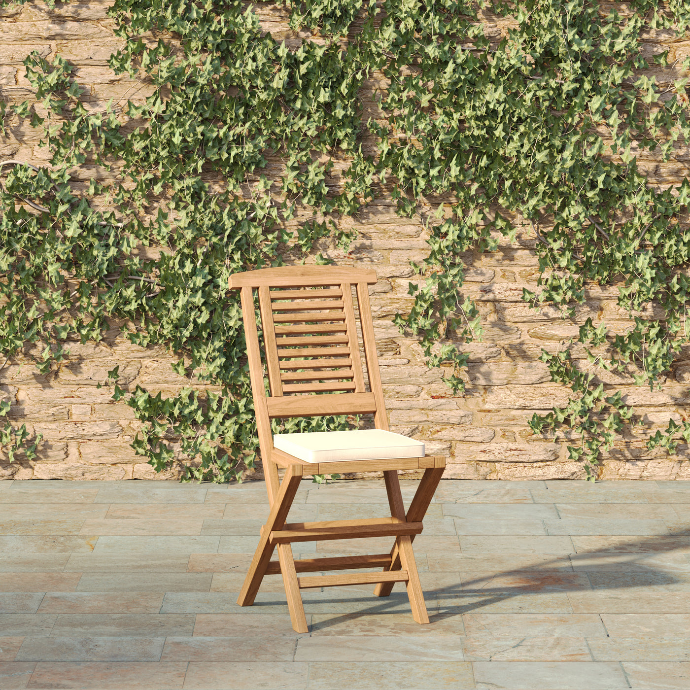 2 x Hampton Teak Folding Chair and Cushion.