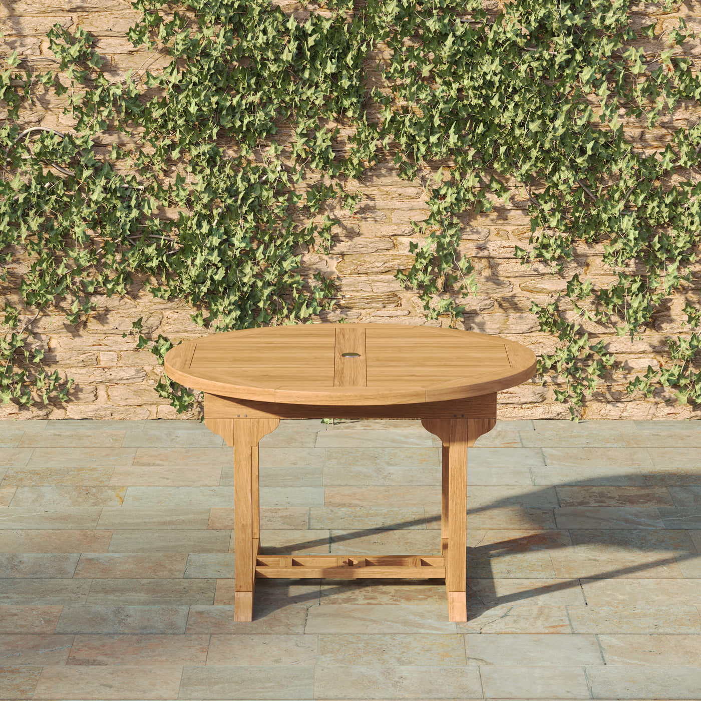 Teak Round to Oval 120-170cm Extending Table
