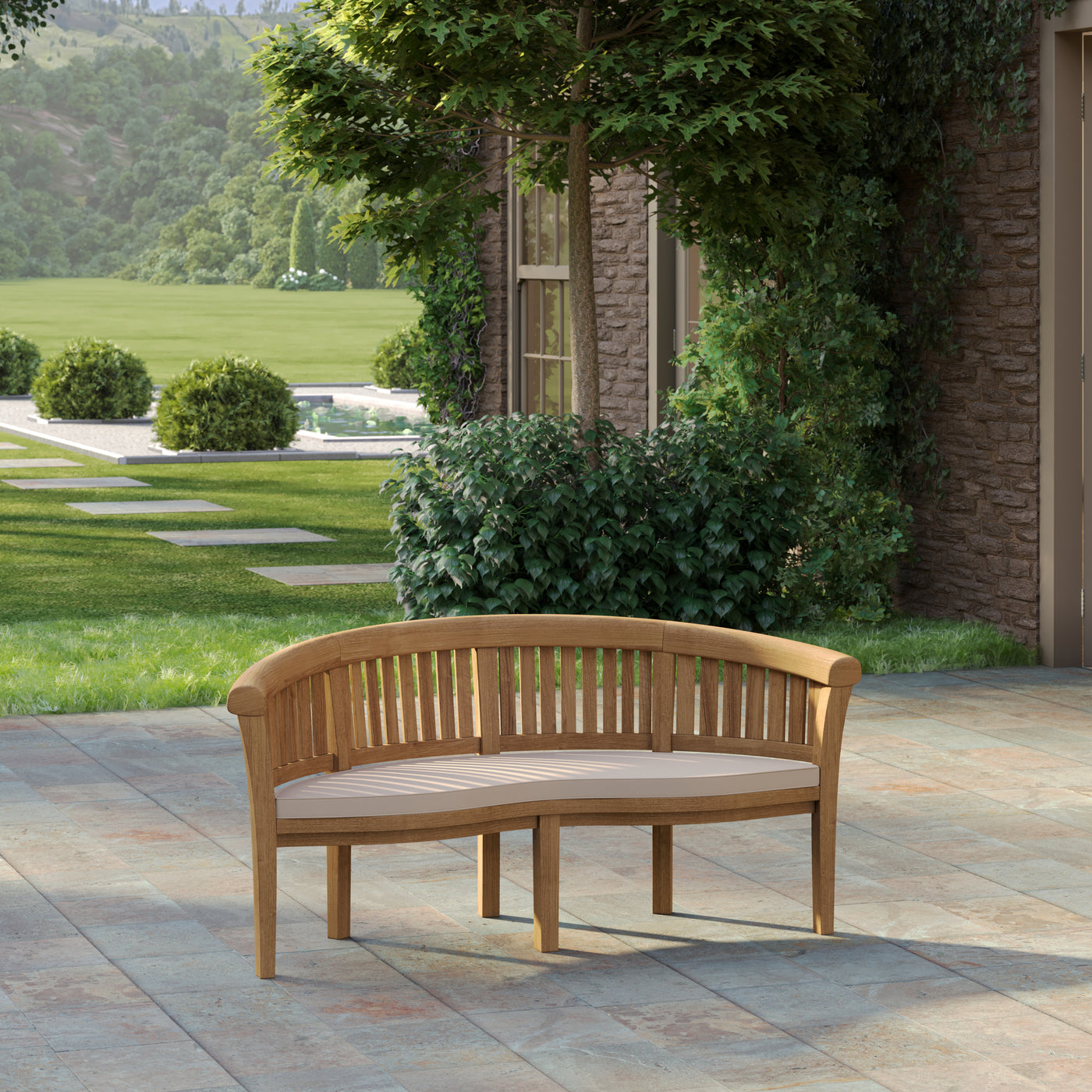 San Francisco Teak Bench Three Seater (Cushion Included)
