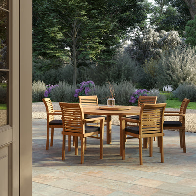 Teak 150 Maximus Set with 6 Oxford Stacking Chairs