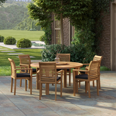 Teak 150 Maximus Set with 6 Oxford Stacking Chairs