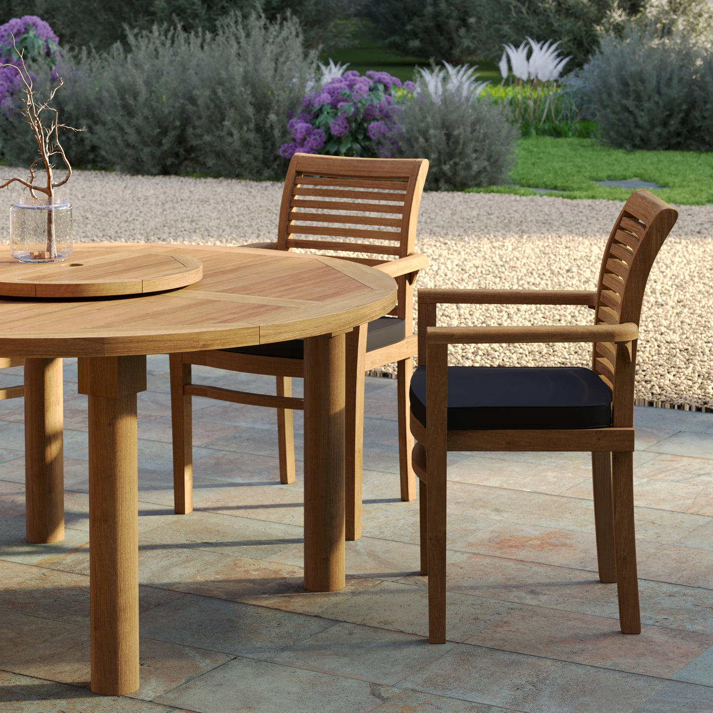 Teak 150 Maximus Set with 6 Oxford Stacking Chairs