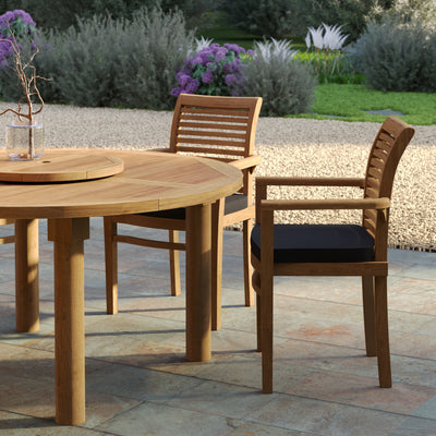 Teak 150 Maximus Set with 6 Oxford Stacking Chairs