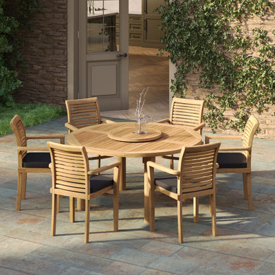 Teak 150 Maximus Set with 6 Oxford Stacking Chairs