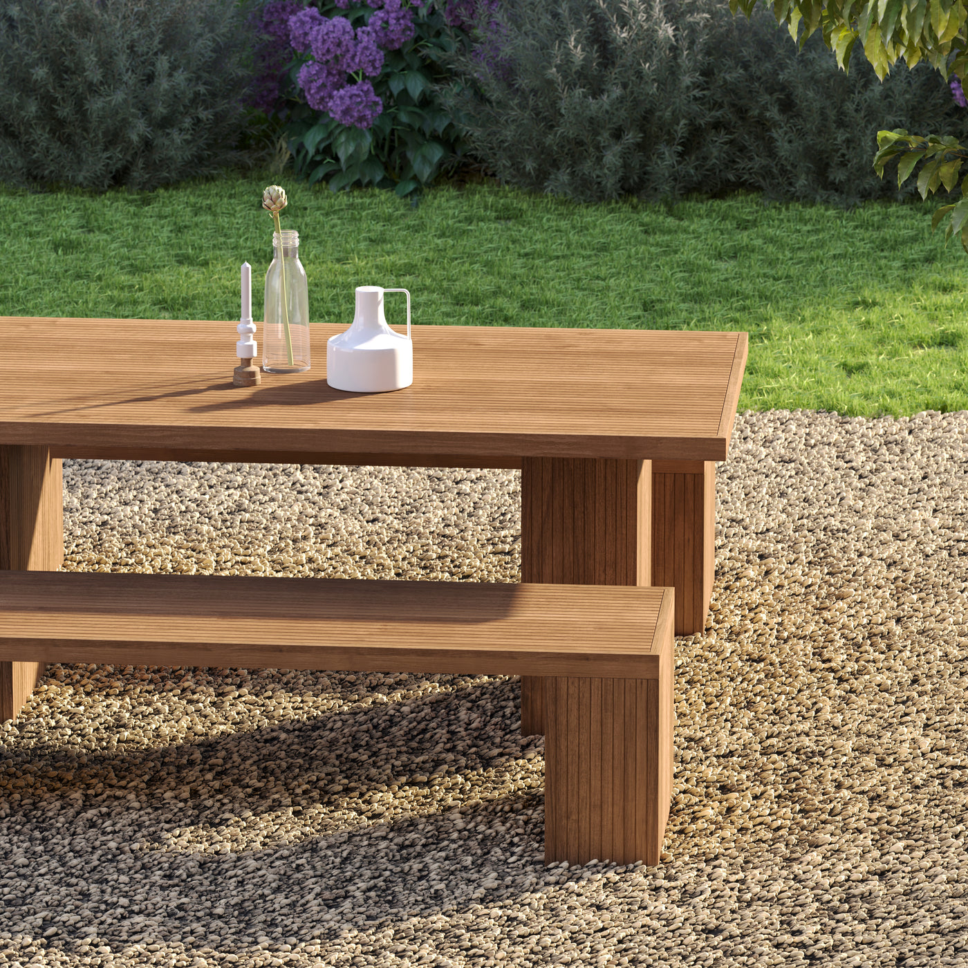 Belgravia Teak Dining Table with 2 Benches