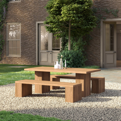 Belgravia Teak Dining Table with 2 Benches