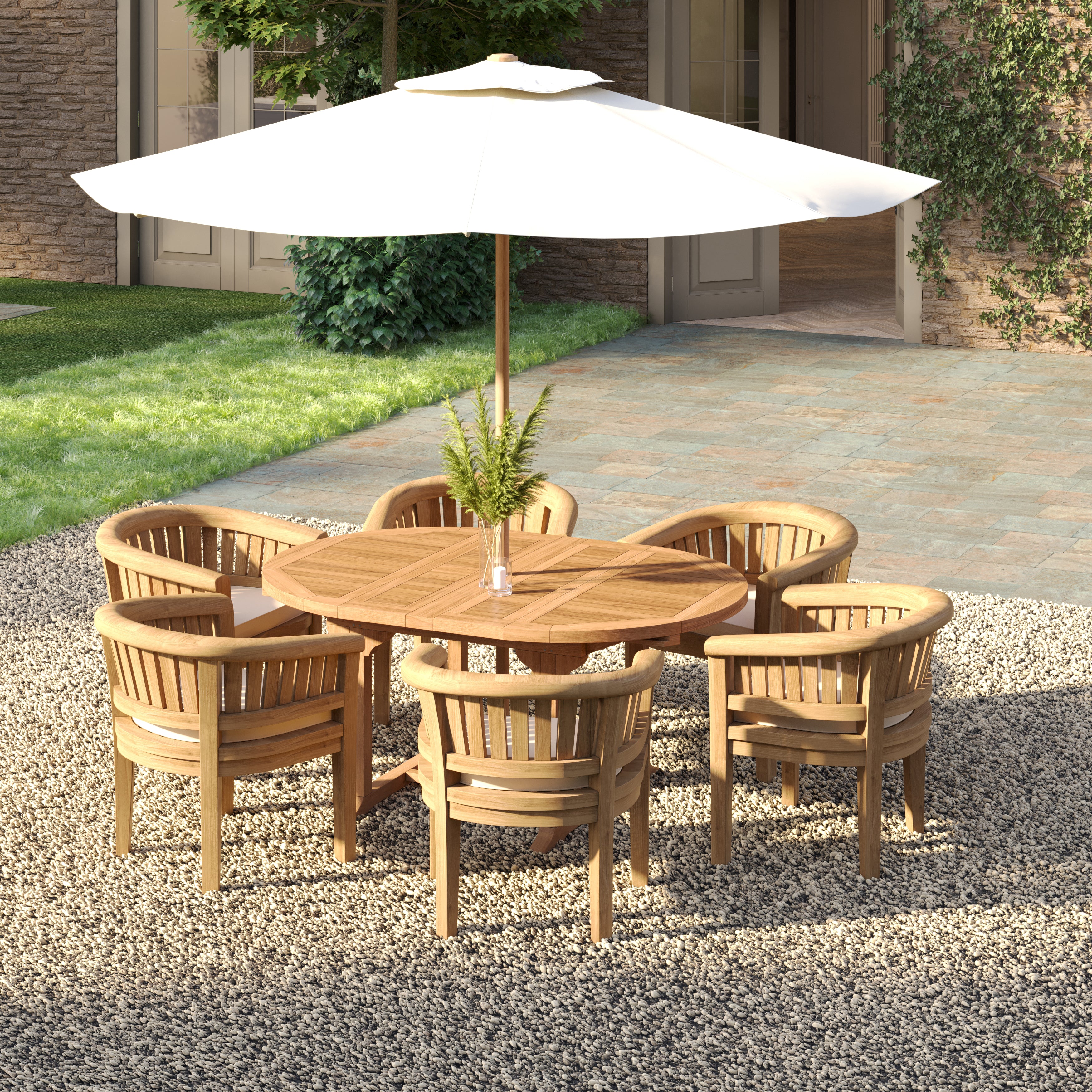 Round To Oval 120-170cm Extending & 6 San Francisco Chairs Complete se