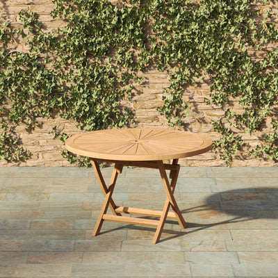 Teak Sunshine 120cm Round Folding Table