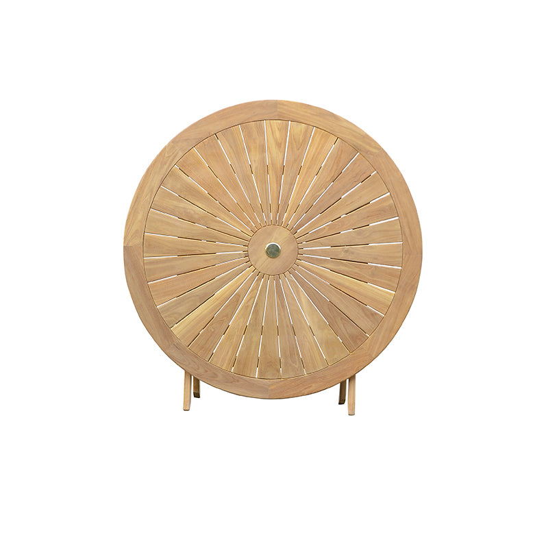 Teak Sunshine 120 cm Round Folding Table (Free Delivery) - Royal finesse