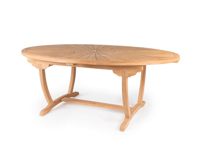 Teak 2 m Oval Sunshine Table (Free Delivery) - Luxus Teak