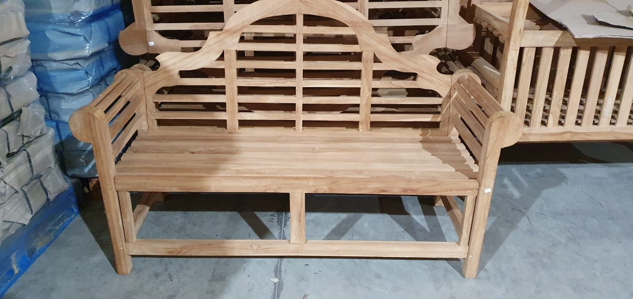 Teak garden Furniture Lutyens Bench Ex Display - Royal finesse