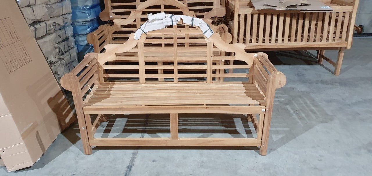 Teak garden Furniture Lutyens Bench Ex Display - Royal finesse